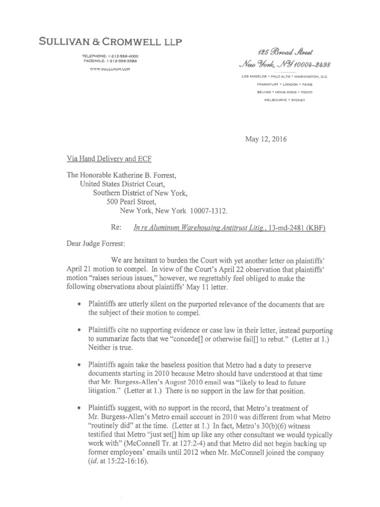 Anti Spoliation Letter Sample