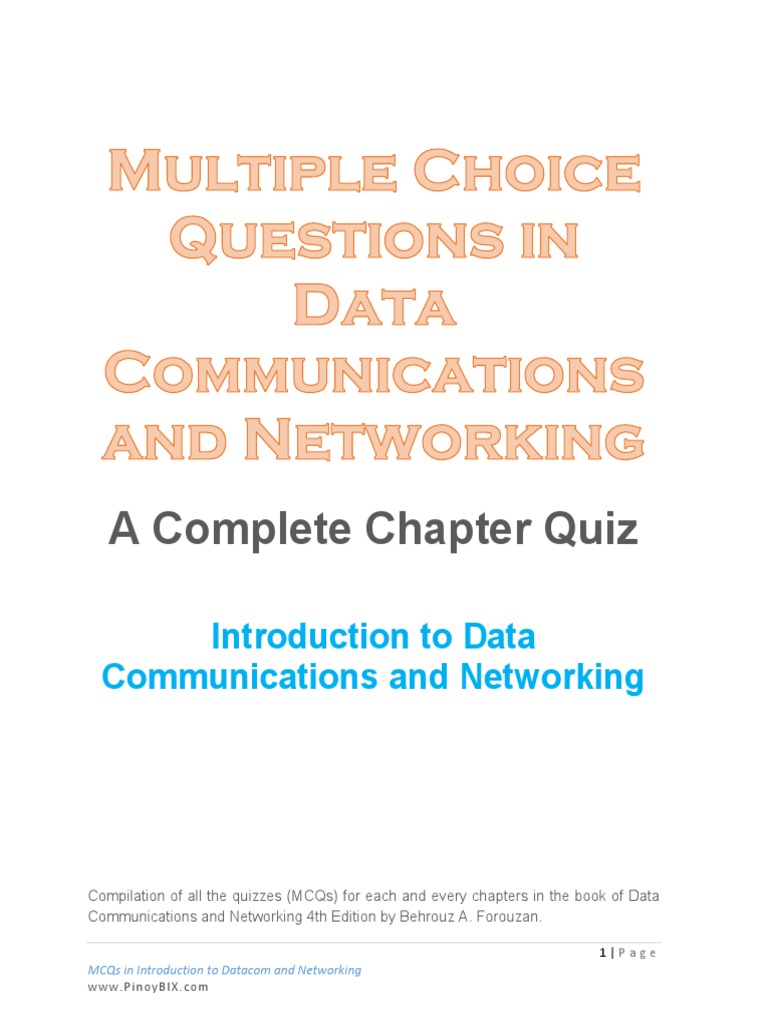 MCQ - 1 Forouxan | PDF | Network Topology | Duplex (Telecommunications)