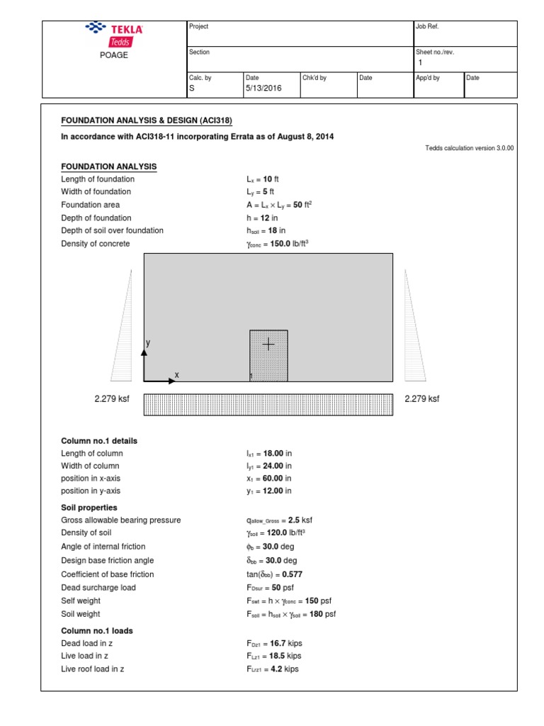 Eccentric Footing Design Analysis | PDF