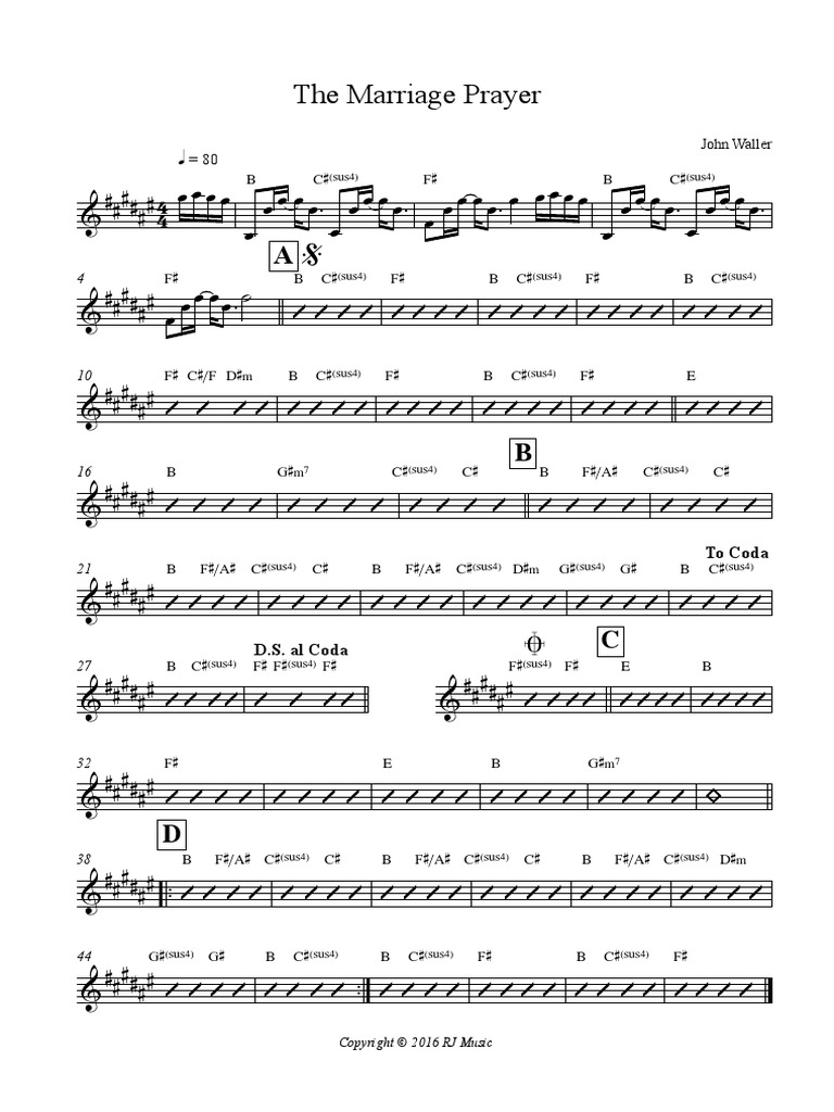 The Marriage Prayer Lyrics And Guitar Chords