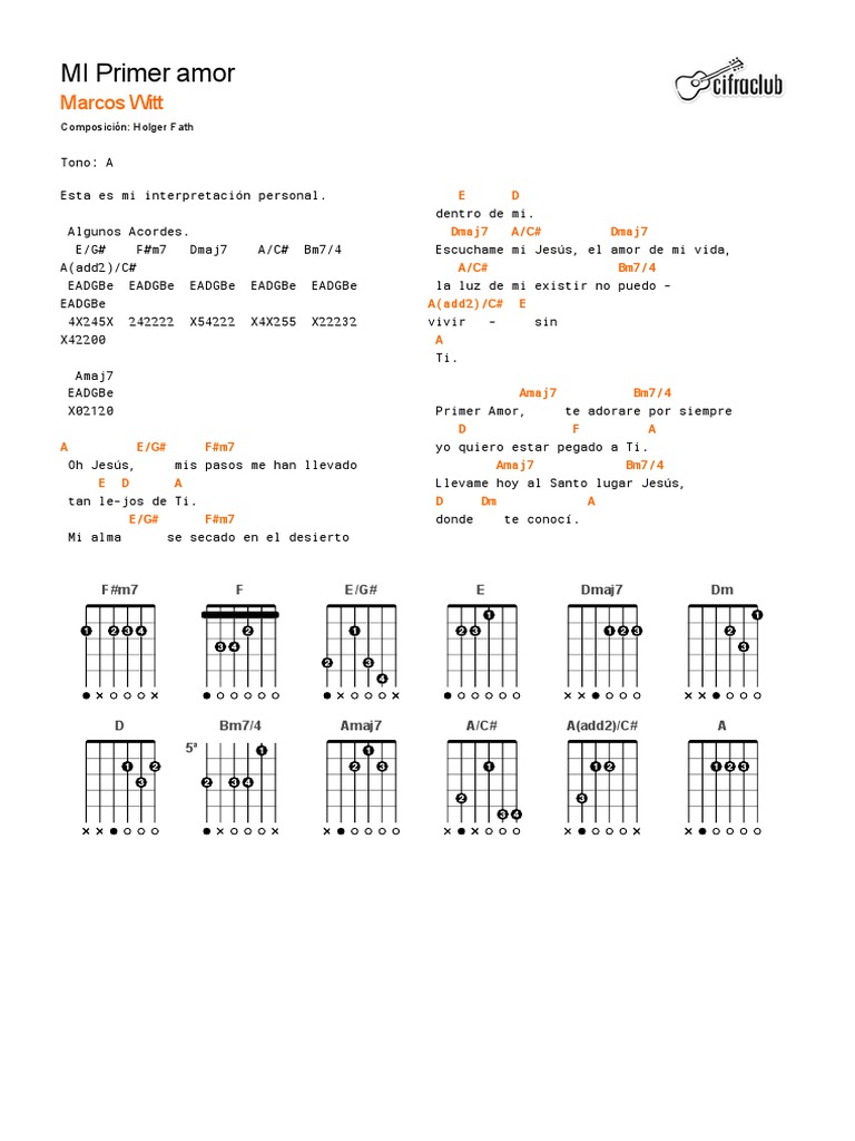Cifra Club Marcos Witt MI Primer Amor PDF