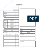 Dragon Ball Z Character Sheet PDF