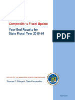 Comptroller's Fiscal Update: Year-End Results For State Fiscal Year 2015-16