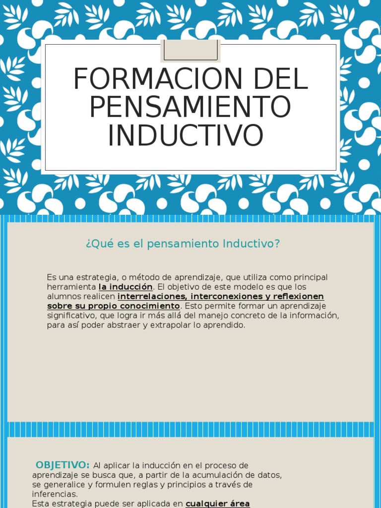 formacion del pensamiento inductivo Razonamiento inductivo