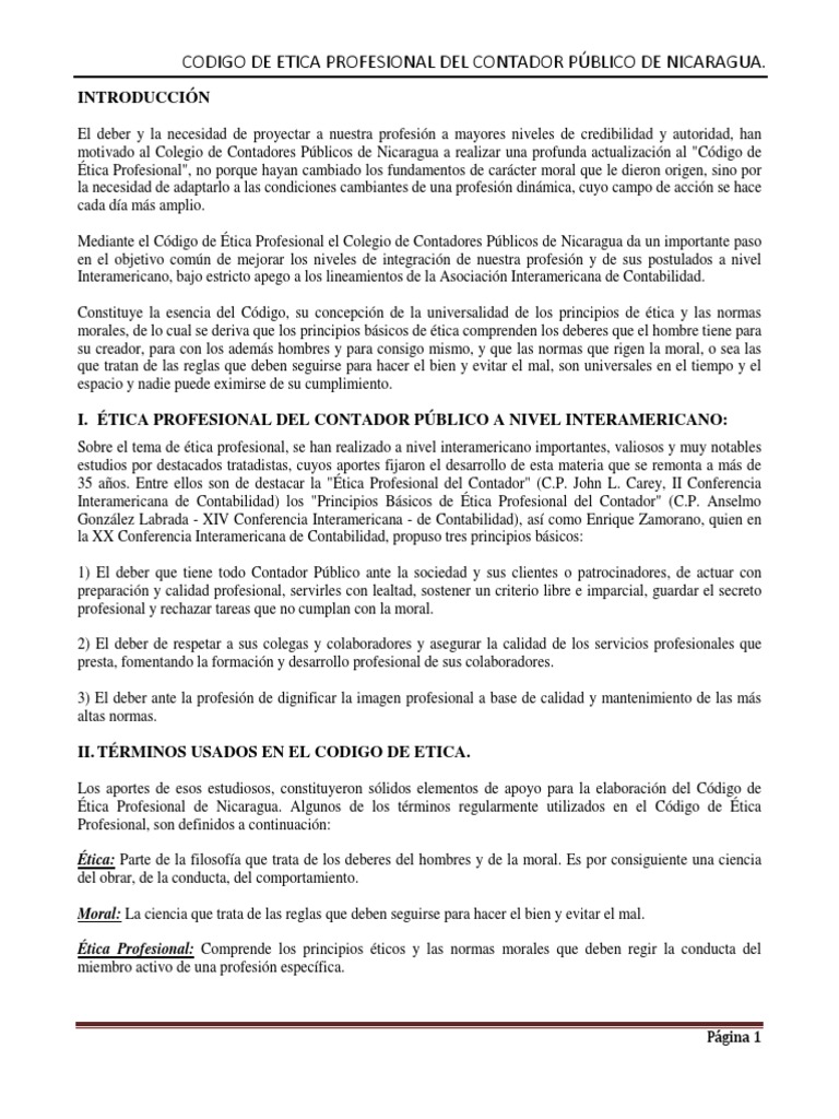 Codigo de Etica Del Contador PDF | PDF | Contador | Contabilidad