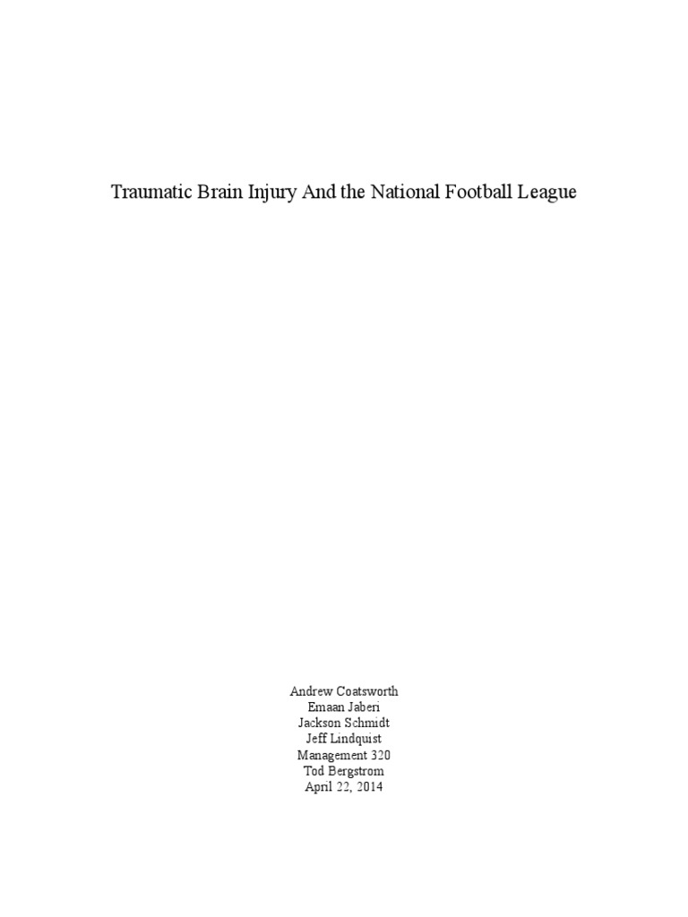 CTE and Player Safety in NFL Football | PDF | Chronic Traumatic ...