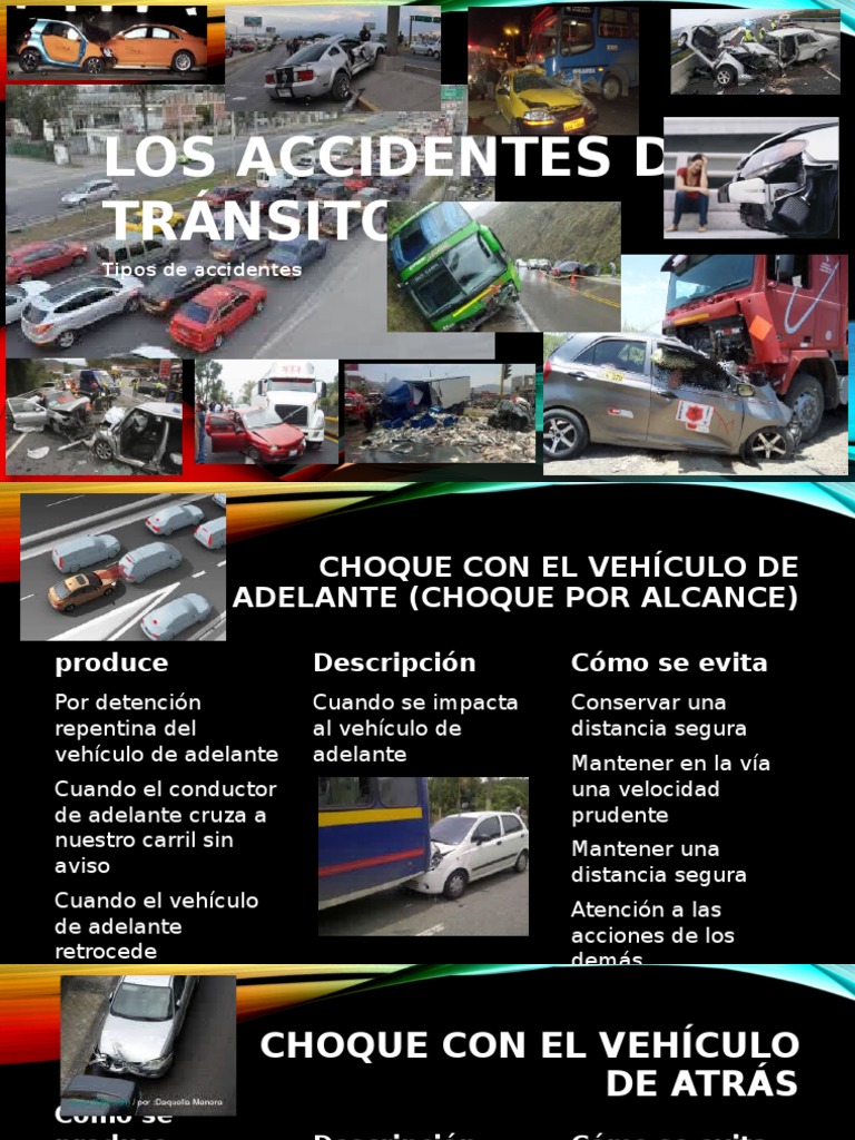 Educación vial Tipos de accidentes de tránsito