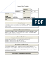 Lesson Plan Template: First Name Last Name UH Email Date Semester Year Grade Level/Subject Lesson Duration Title