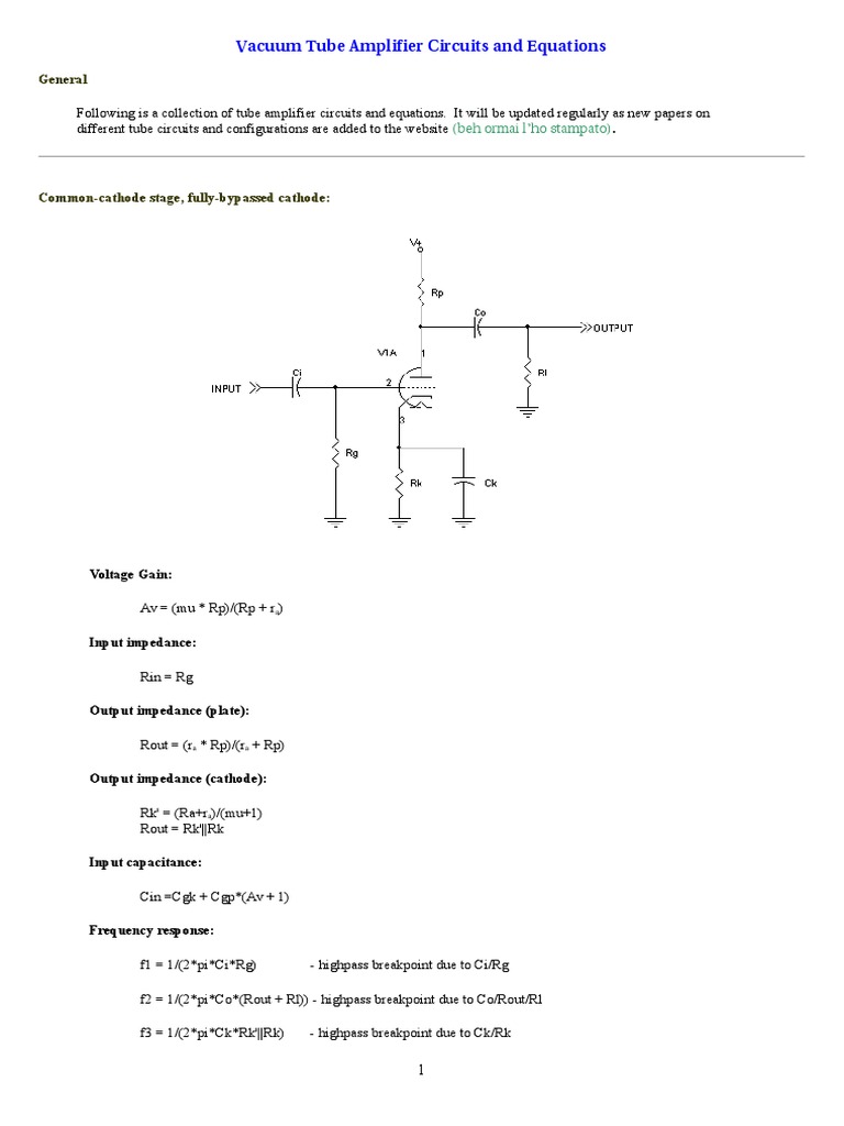 Tube Amplifier Circuits Overview | PDF | Amplifier | Electrical Impedance