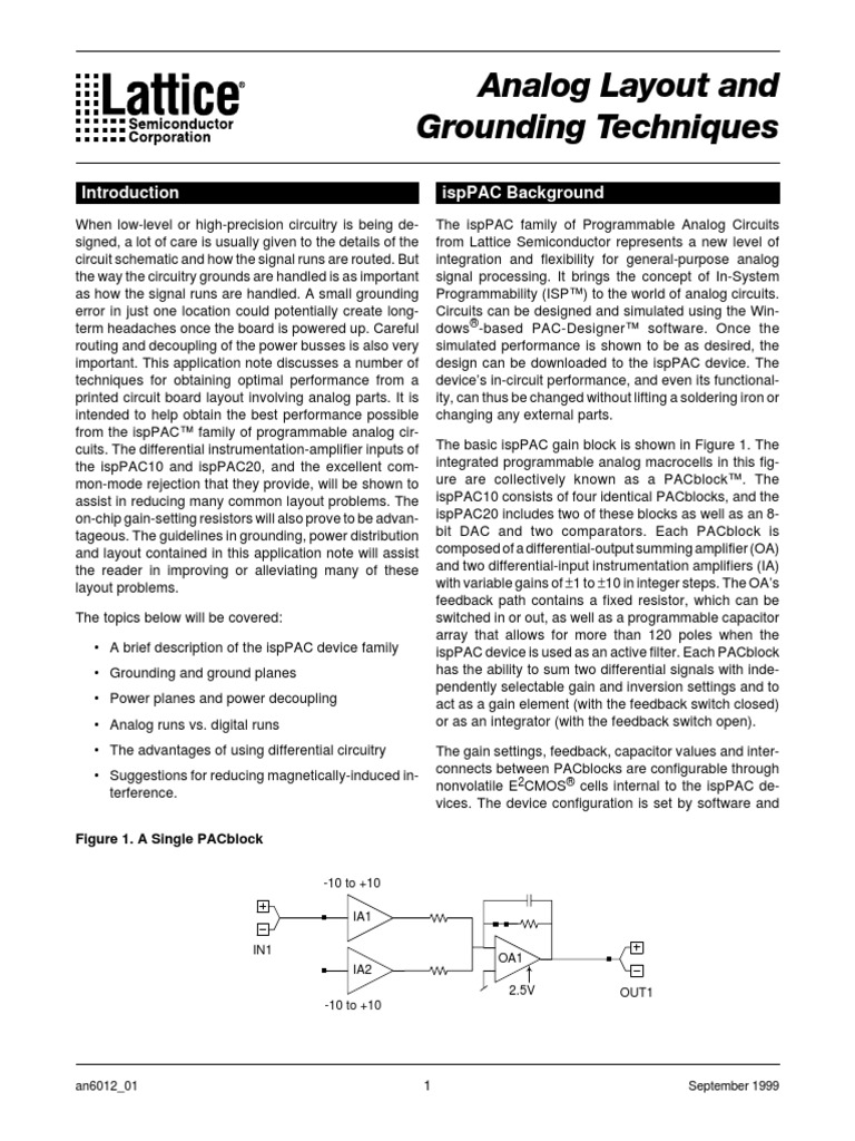 Electronique - Lattice (An6012) Analog Layout and Grounding Techniques ...