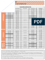 Tabla Horarios Linea E