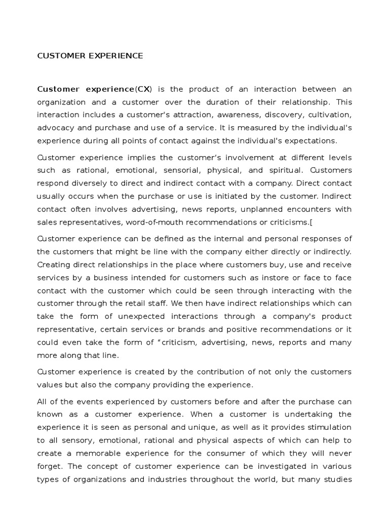 Customer Experience in Retail Strategy | PDF | Customer Experience | Brand