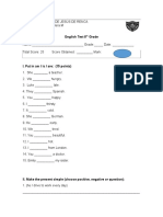 English Test  8° grade