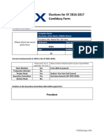 Elections For SY 2016-2017 Candidacy Form: (Please Attach Any Recent Photo Here)