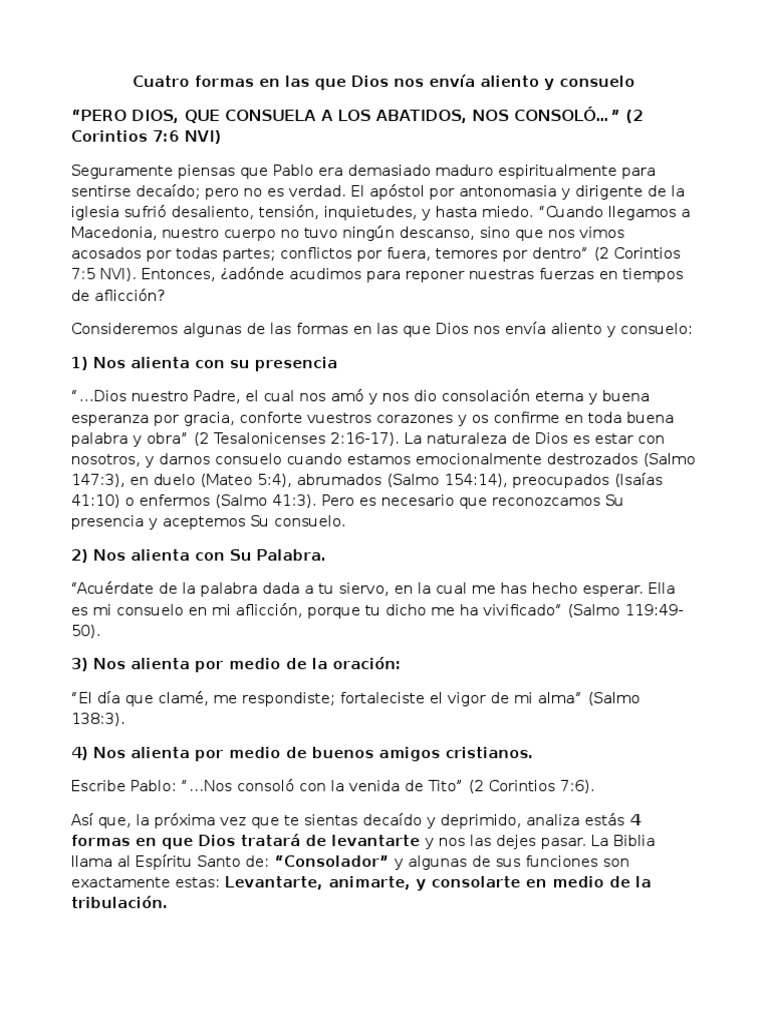 Formas en que Dios nos consuela | PDF