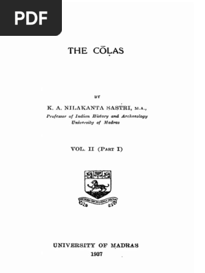 The Colas Vol 2 Part 1 by Nilakanta Sastri | PDF