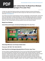 Pengiriman Jam Digital Jadwal Adzan Ke Masjid Nurul Muttaqin Sumberrejo KabBojonegoro ProvJawa Timur