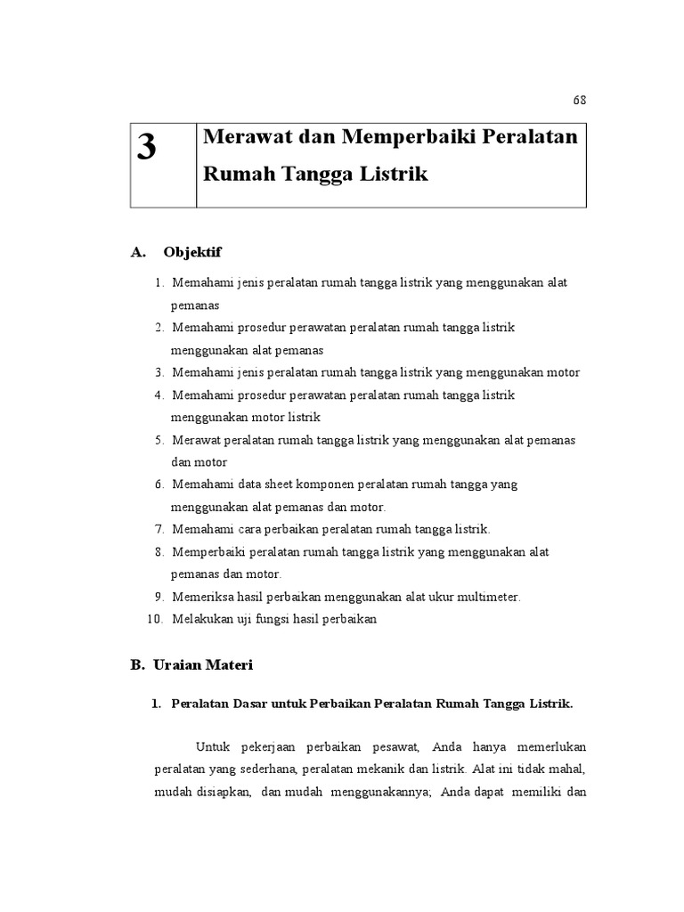 MODUL 03 Merawat Peralatan RT Listrik