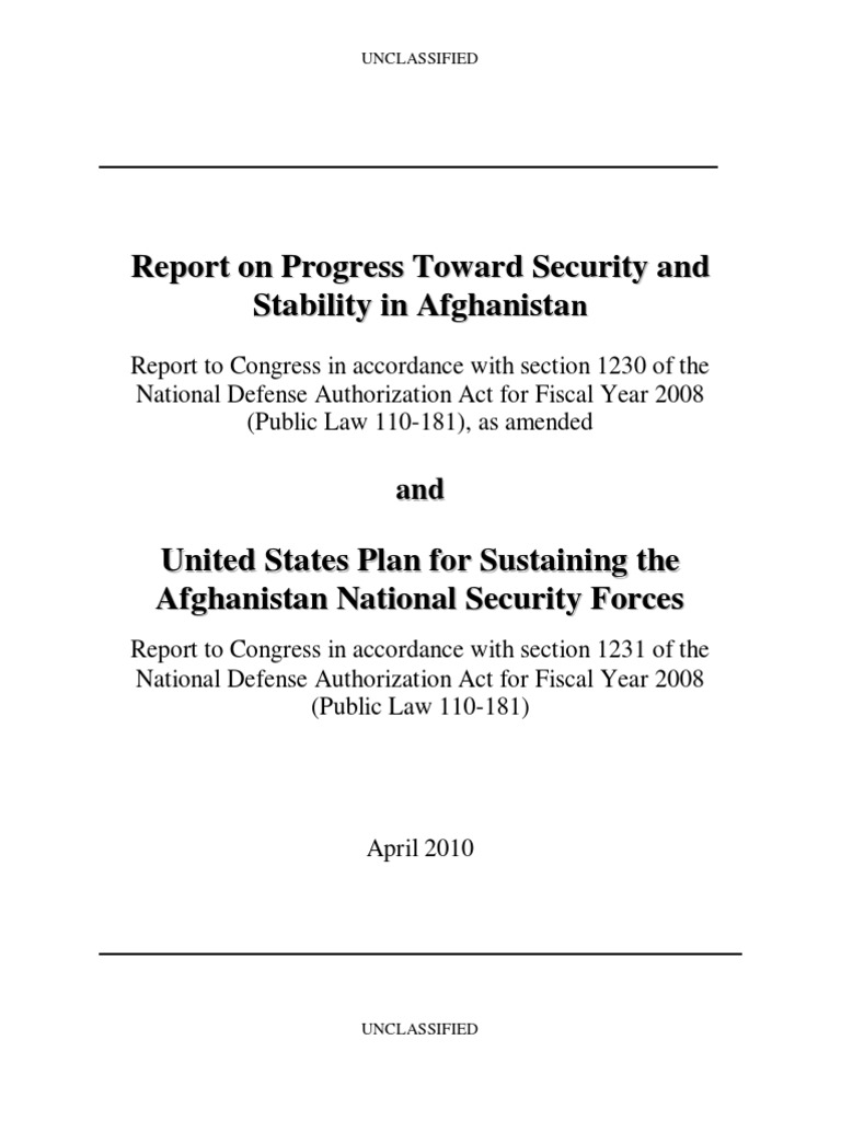 Report Final SecDef 04-26-10 | PDF | International Security Assistance ...