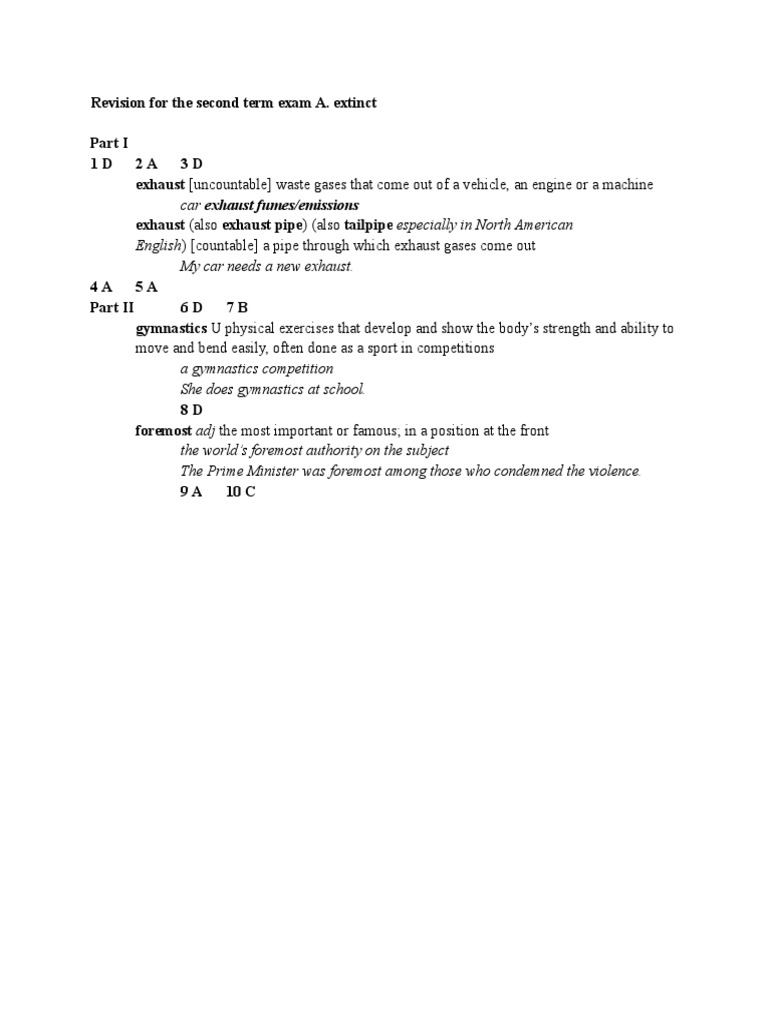 Revision For The Second Term Exam A | PDF | Technology & Engineering