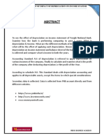 Study On The Extent of Impact of Depreciation On Income Statement