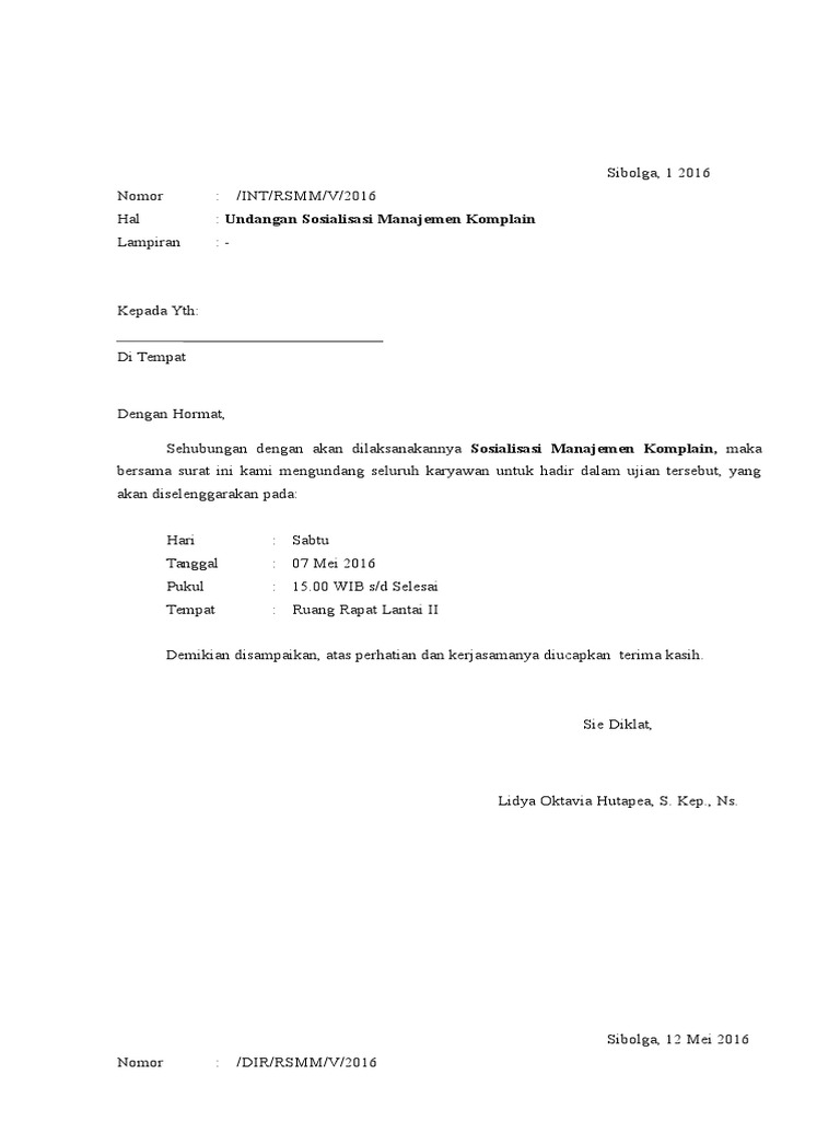 Undangan Rapat Internal