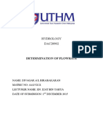 Hydrology DAC20902: Determination of Flowrate