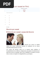 El Divorcio Por Causal en Perú