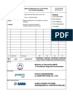 Method Statement For Civil Works For Control Building