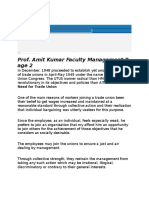 Prof. Amit Kumar Faculty Management P Age 2: Need For Trade Union