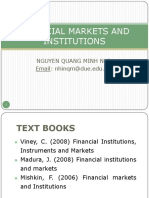 Financial Markets and Institutions: Nguyen Quang Minh Nhi Email: Nhinqm@due - Edu.vn