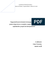 Impactul Fiscal Al Deciziei de Înregistrare de Ajustări Pentru Deprecierea Creanțelor Asupra Rentabilității Capitalurilor Proprii Ale Întreprinderii