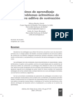 Caminos de aprendizaje para problemas aritméticos de estructura aditiva de sustracción