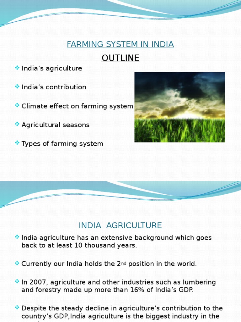 Outline: Farming System in India | PDF | Plantation | Rice