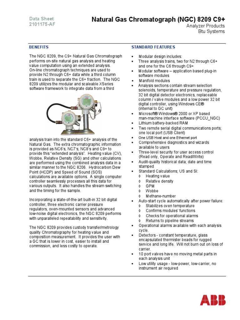 ABB Chromatograph Gas Natural PDF Gas Chromatography Chromatography
