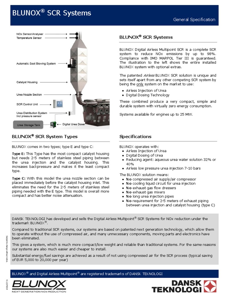 SCR Datasheet General Specification | PDF | Urea | Chemistry
