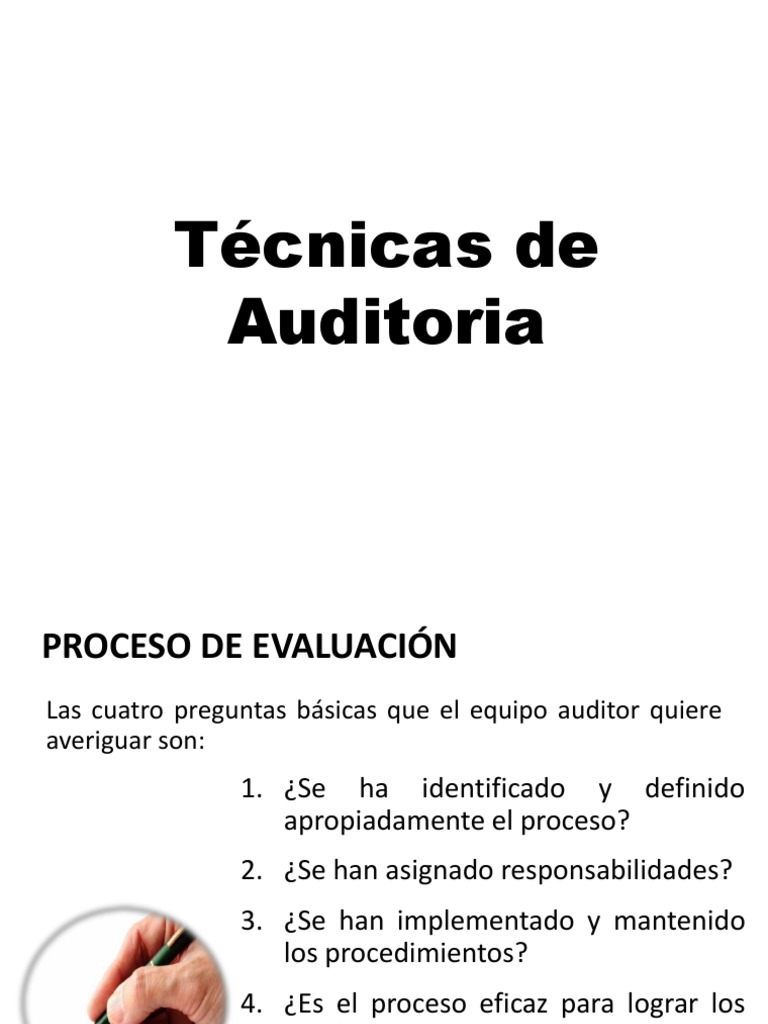 Tecnicas De Auditoria Pdf Pdf Auditoría Contralor