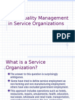 Total Quality Management in Service Organizations