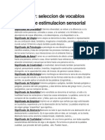 Vocablos en Estimulacion