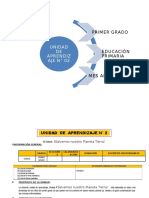 UNIDAD DE APRENDIZAJE N° 02  1° GRADO  ED. PRIMARIA 2016 ABRIL