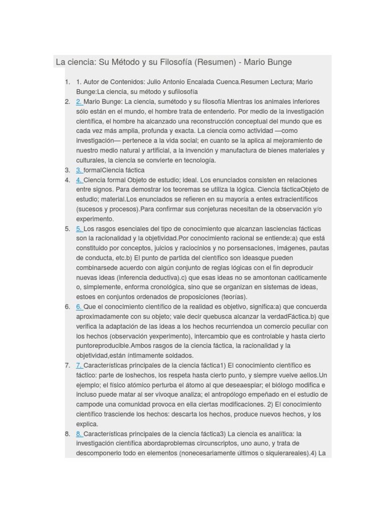 Resumen de Mario Bunge