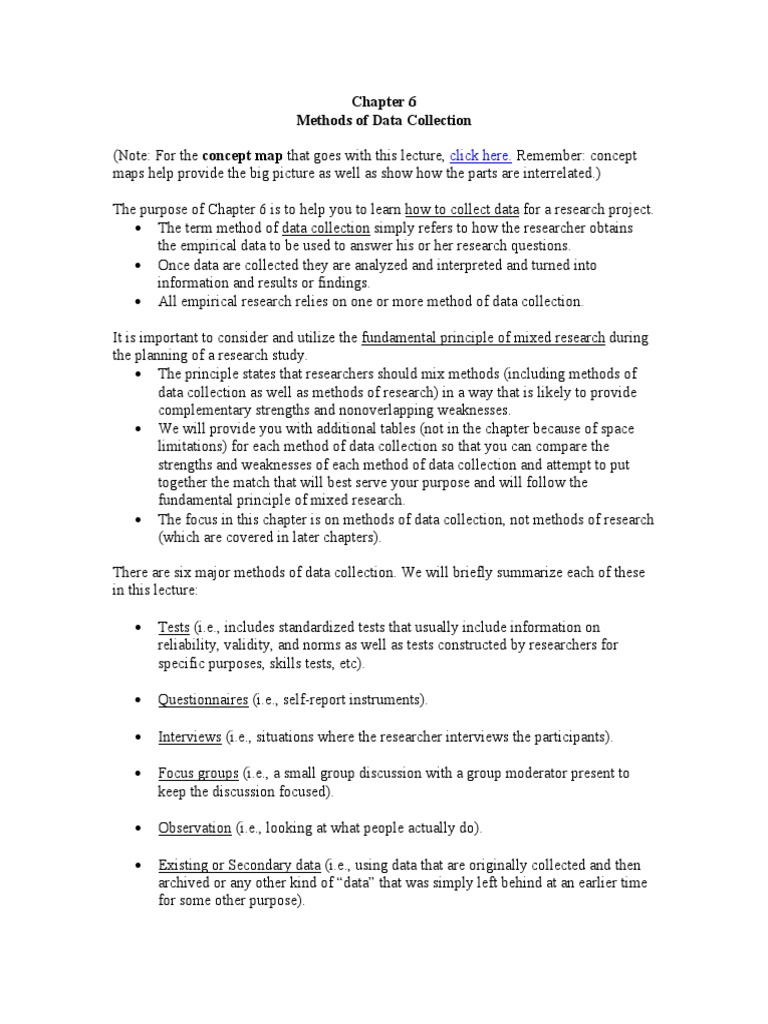 06 Methods of Data Collection PDF | PDF | Focus Group | Survey Methodology