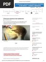 Dicas Para Memorizar Mais Rapidamente