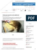 Dicas para Memorizar Mais Rapidamente