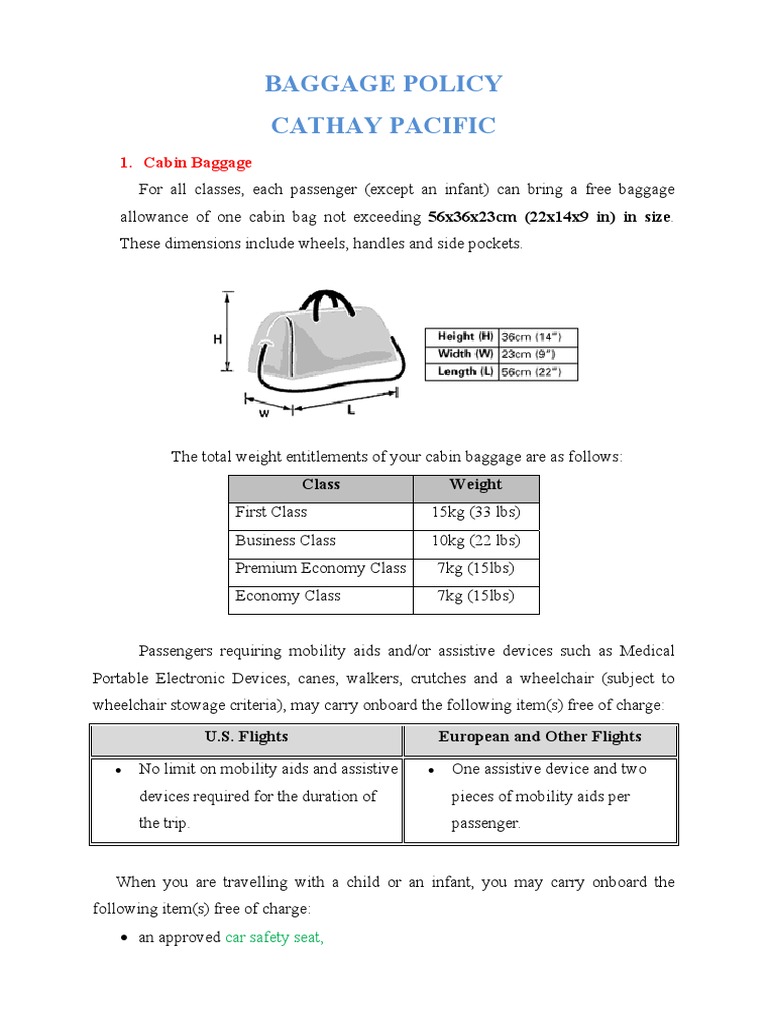 cathay pacific baggage limits