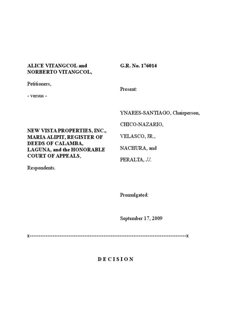 Vitangcol Vs New Vista Properties PDF Pleading Complaint