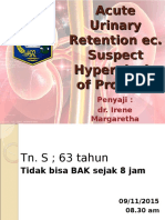 Acute Retention Urine Ec Hyperplasia of Prostate