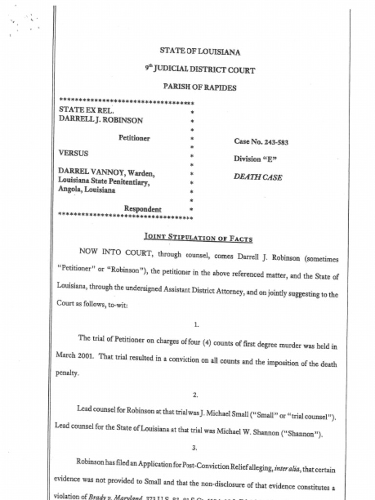 Joint Stipulation of Facts | PDF | Judiciary (System Of Justice) | Violence