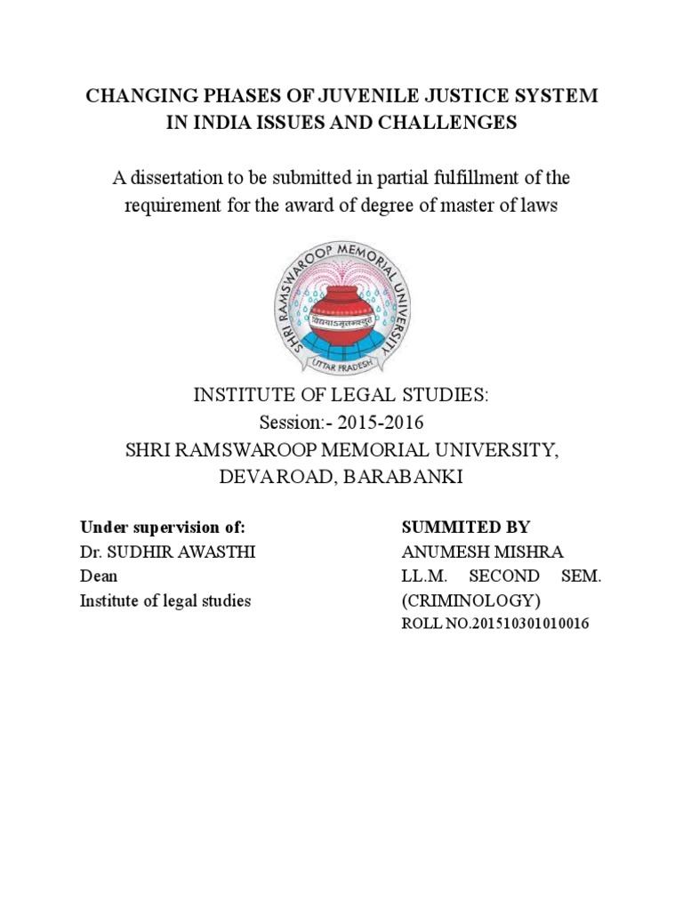 Juvenile Justice System in India: Issues and Challenges | PDF ...