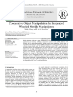 Cooperative Object Manipulation by Suspended Wheeled Mobile Manipulators